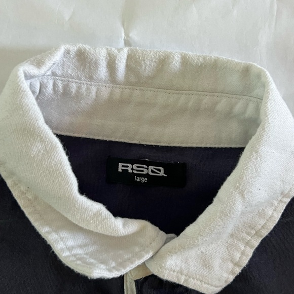 RSQ Striped Long Sleeve Collard Shirt - Picture 2 of 4